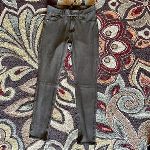 7 For All Mankind Gray Suede Skinny Pants